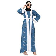 Layered abaya in French Blue